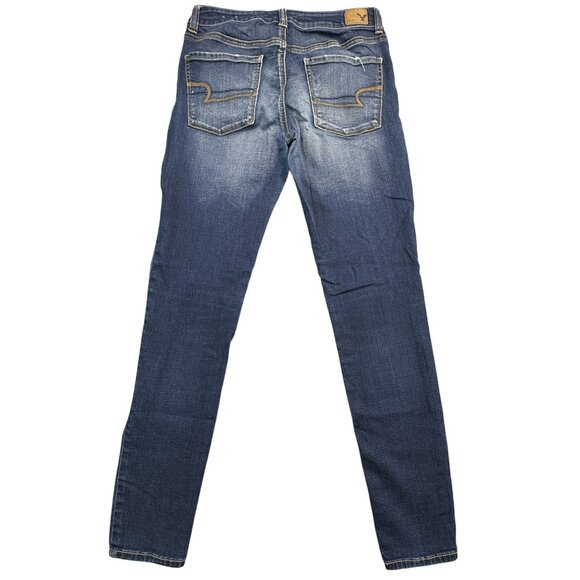 American Eagle Outfitters Size 6 Hi-Rise Jegging Super Stretch Reg Blue Denim - Picture 2 of 12